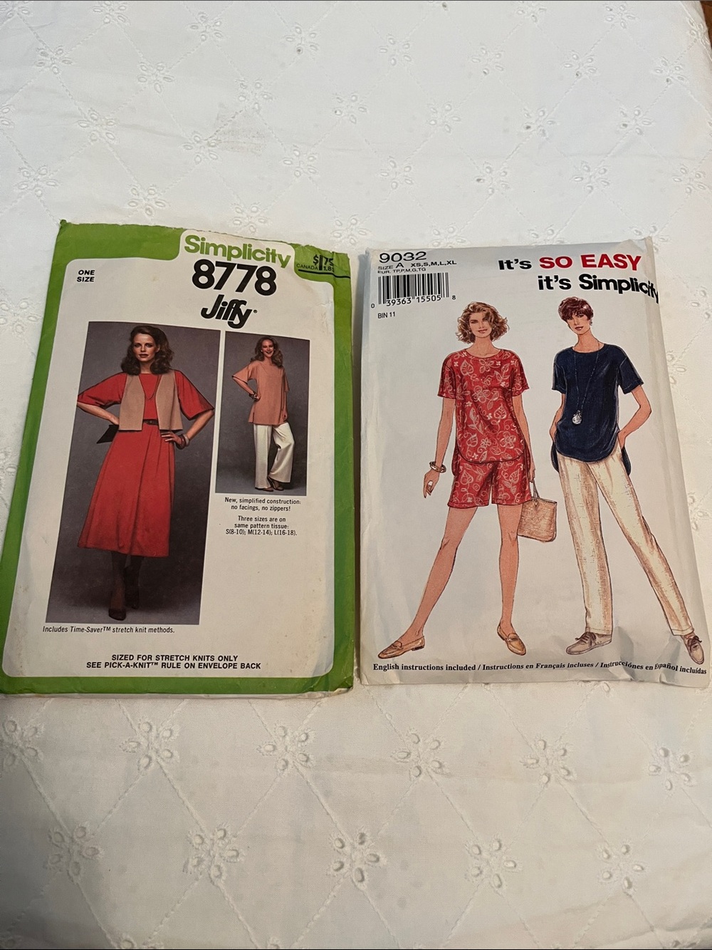 Simplicity Two-Patterns It’s So Easy and a Jiffy Good for Beginners